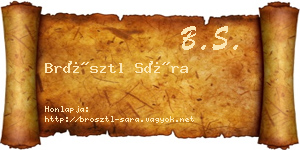 Brösztl Sára névjegykártya