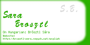 sara brosztl business card